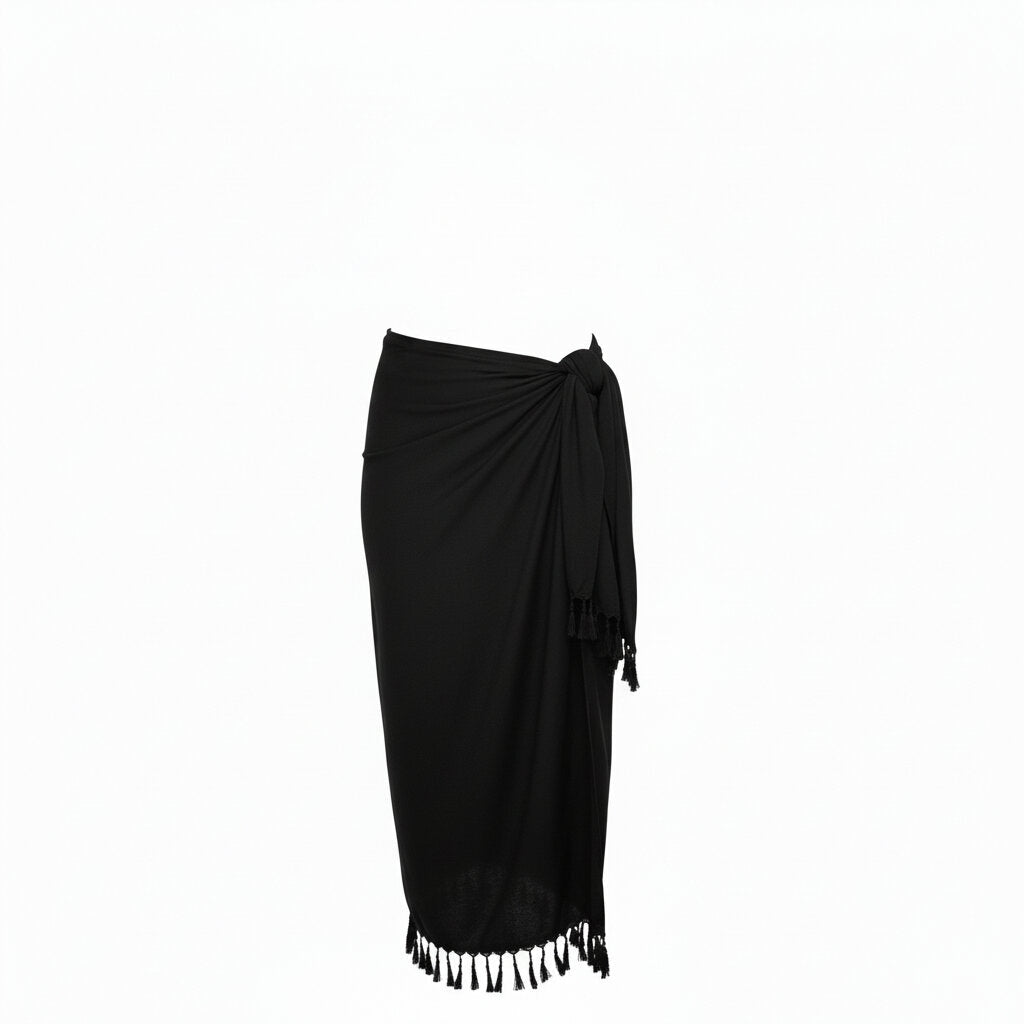 Black Sarong Wrap Dress