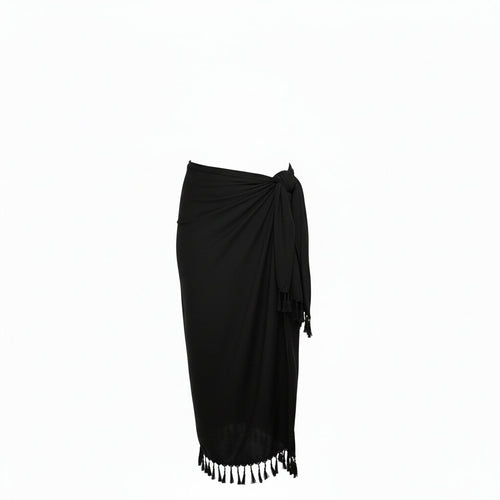 Black Sarong Wrap Dress
