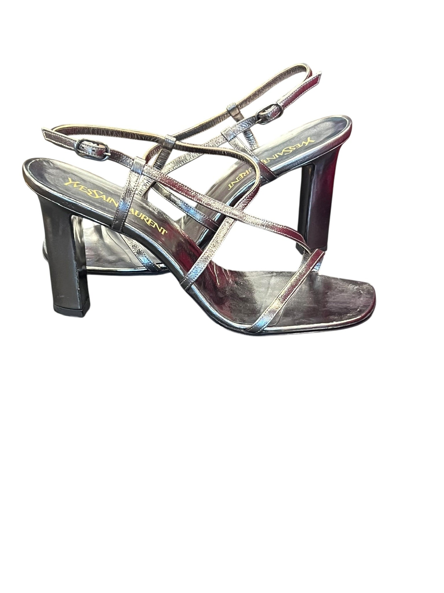 Yves Saint Laurent Metallic Heeled Sandals
