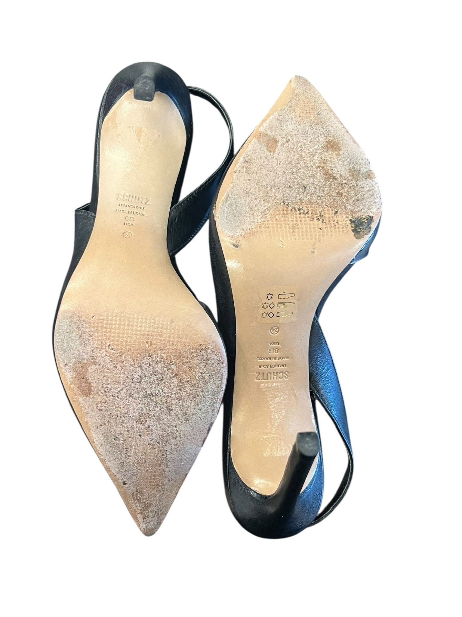 Schutz Black Slingback Heels