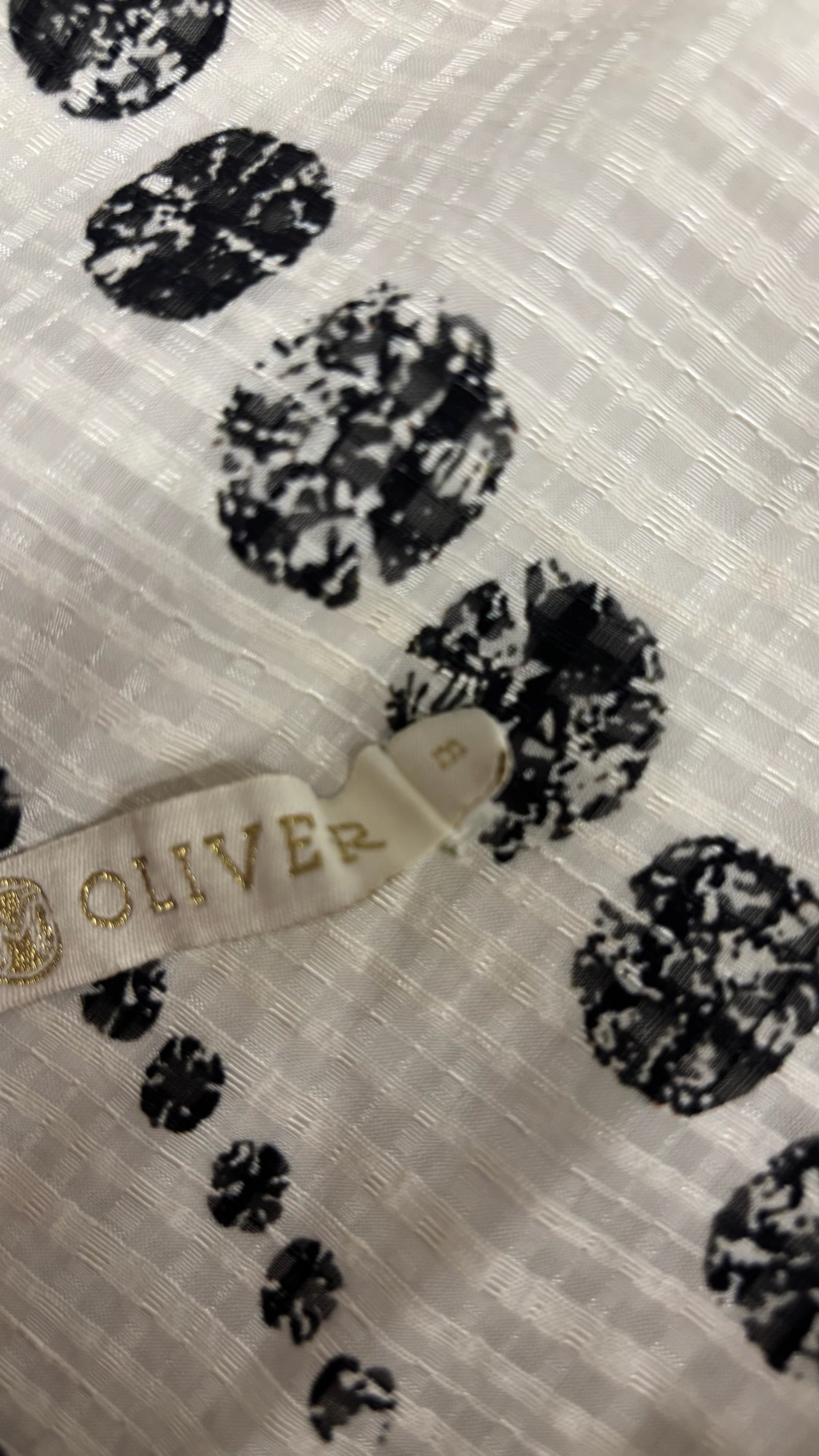 Medium Marie Oliver Black and White Patterned Blouse