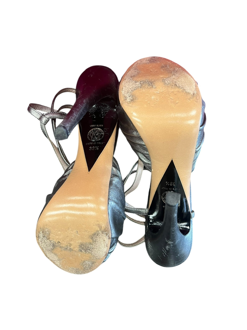 Versace Silver High Heel Sandals