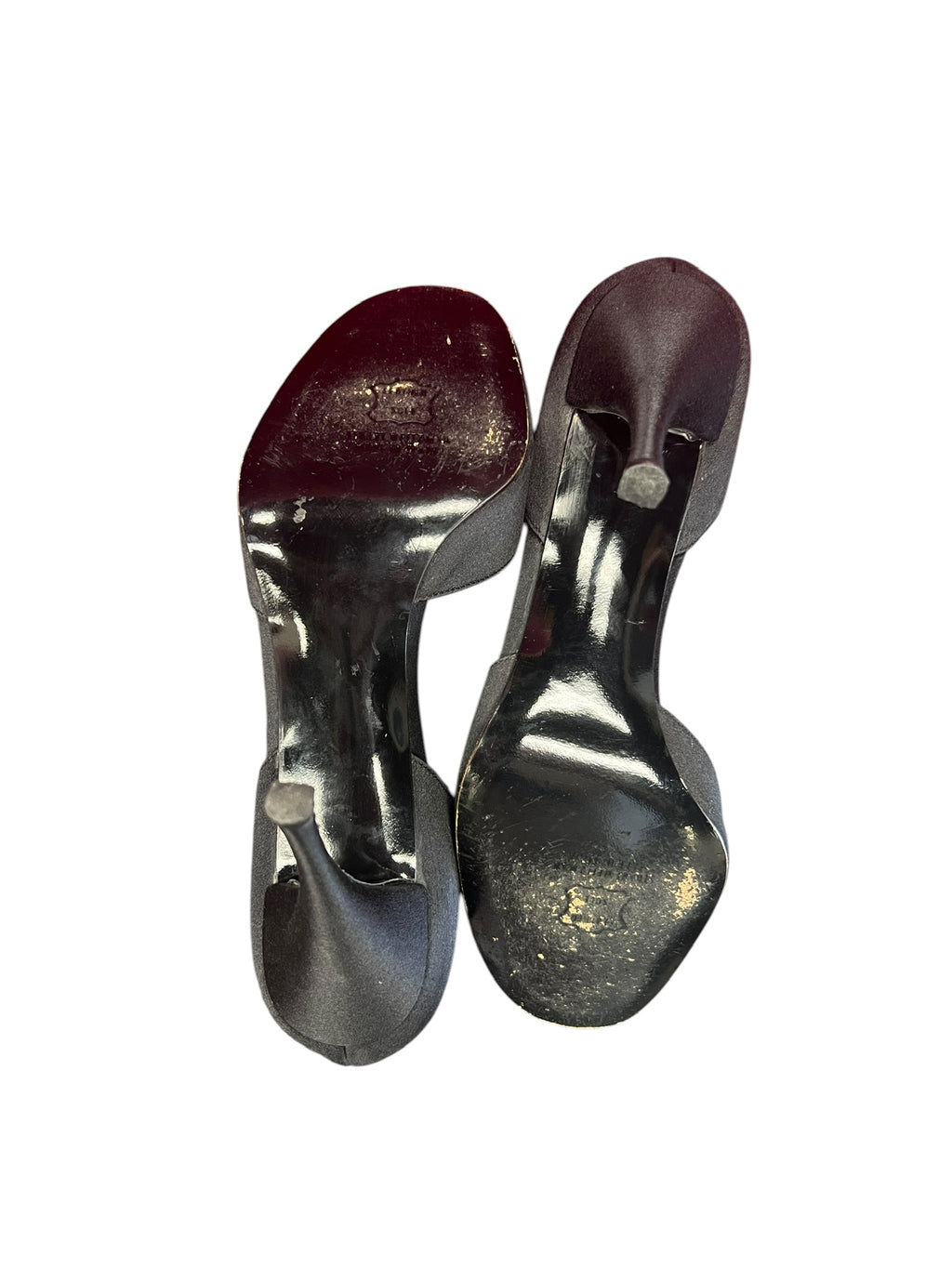 Stuart Weitzman Black Heels with Rhinestone Flower