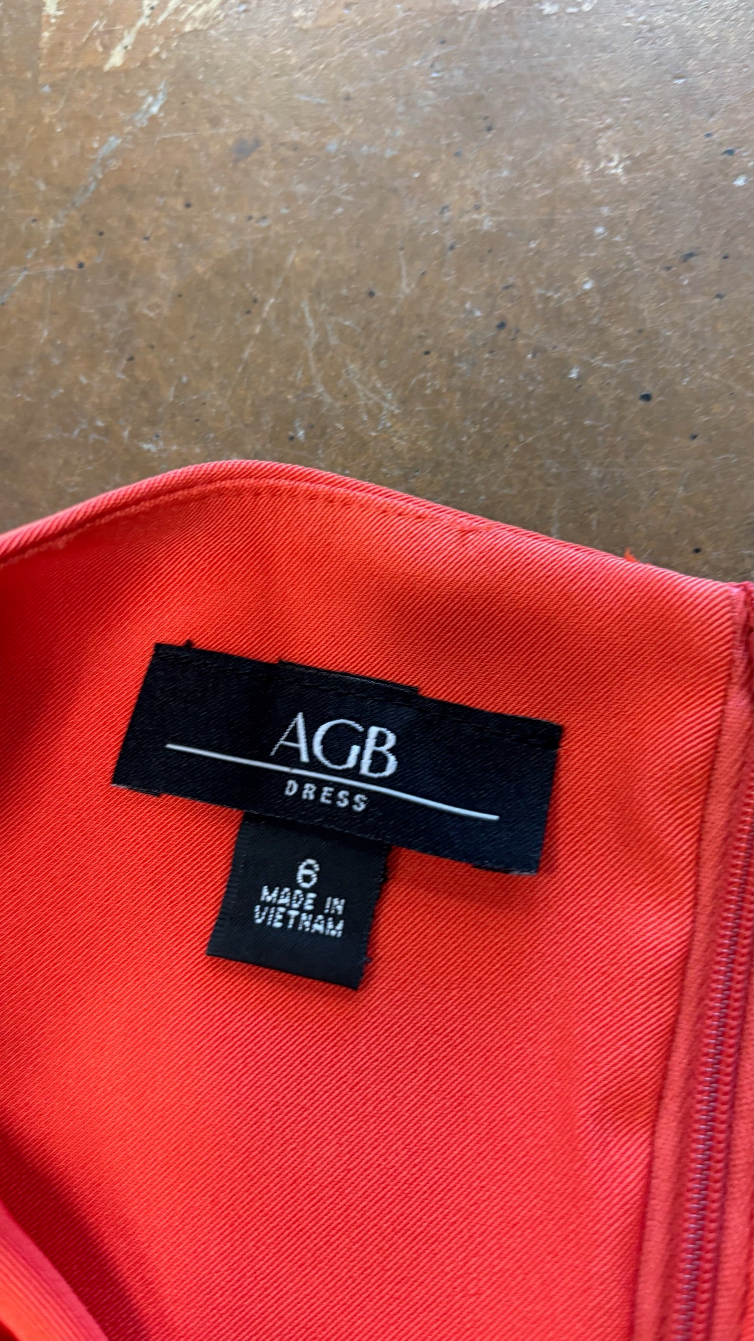 Size 6 AGB Women's Orange Dress