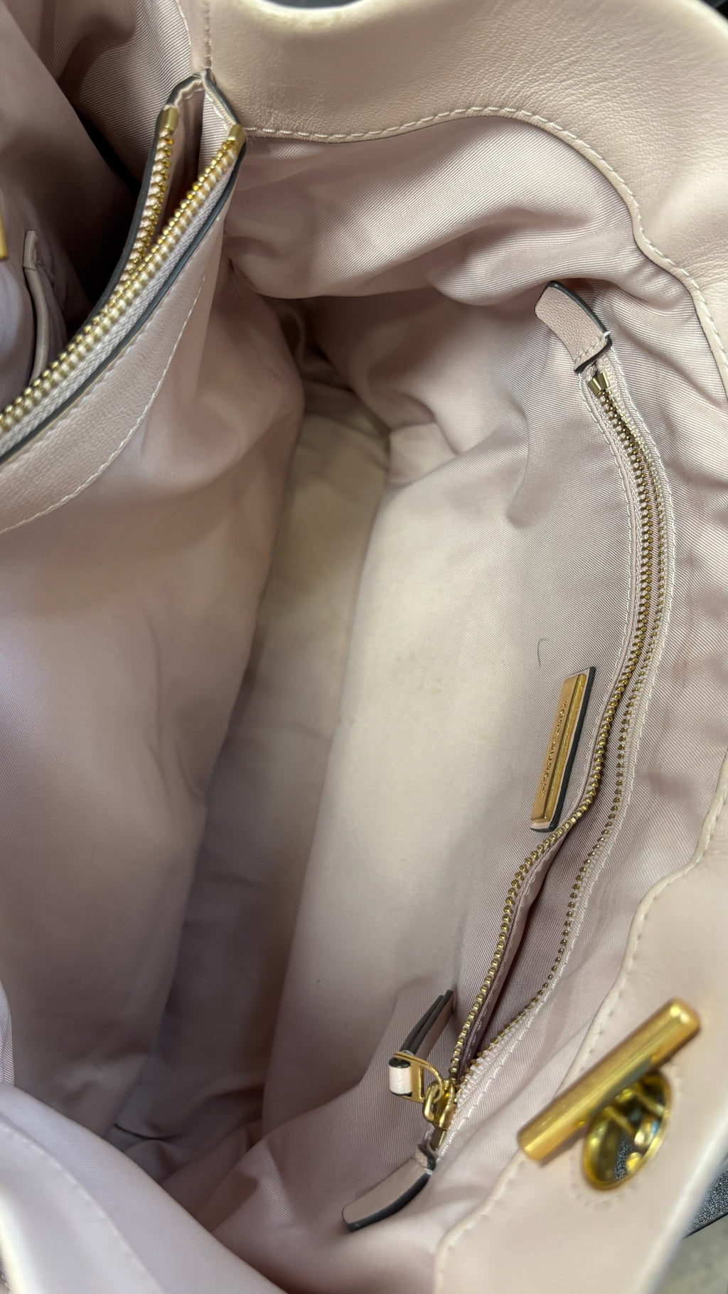 Tory Burch Quilted Pink Tote Bag