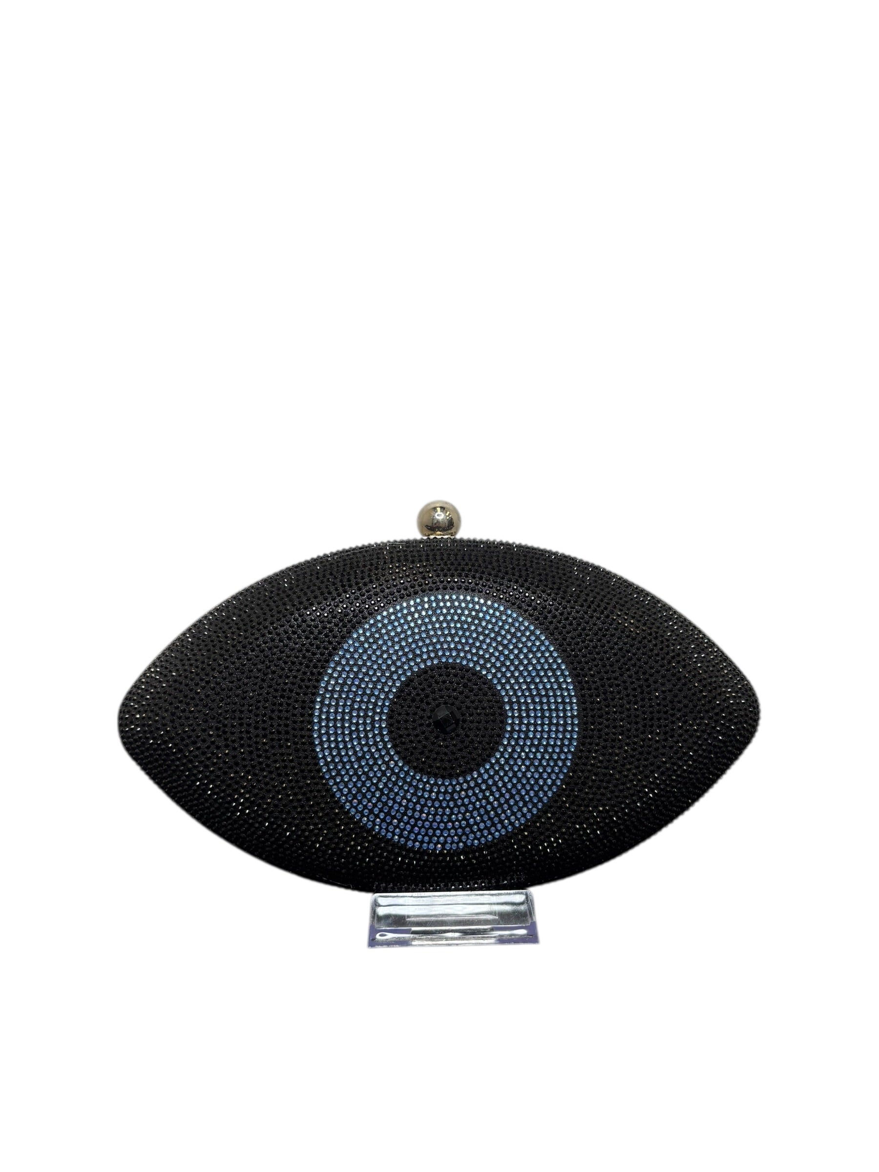 Elegant Black Eye-Shaped Clutch Bag