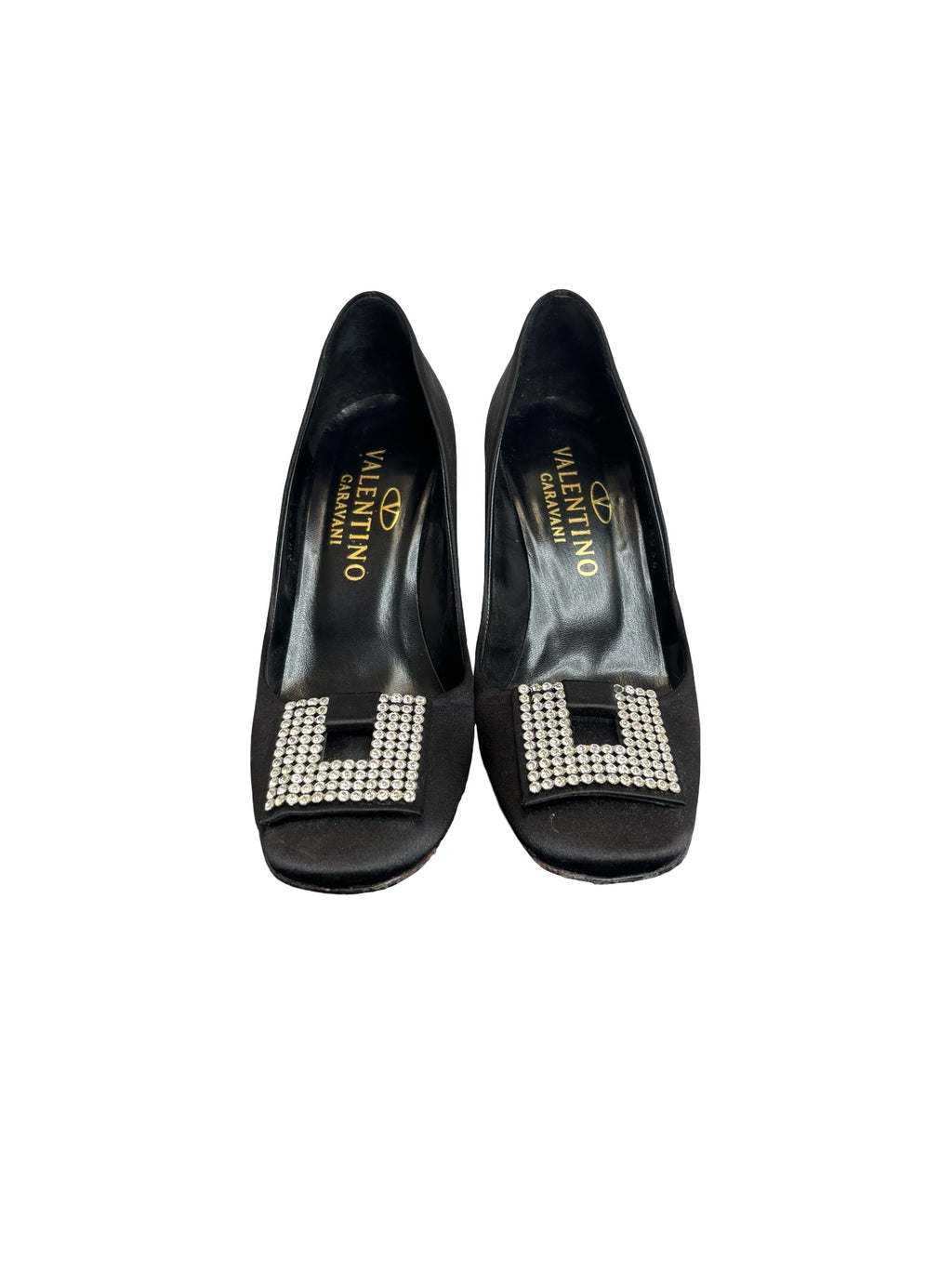 Valentino Garavani Black Heels with Rhinestone Detail