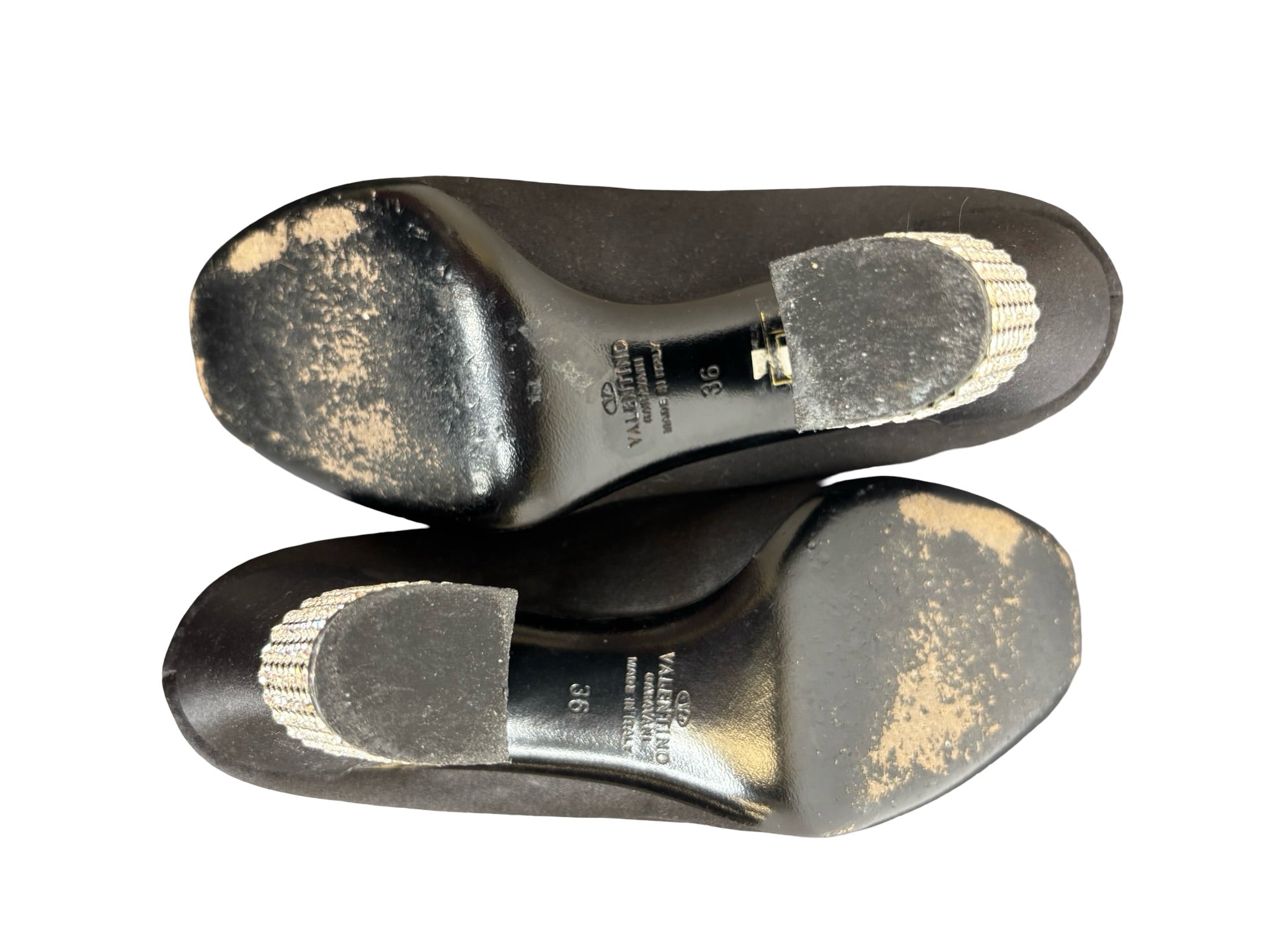 Valentino Garavani Black Heels with Rhinestone Detail