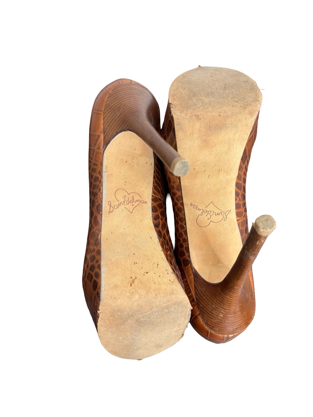 Sam Edleman Brown Crocodile Print High Heels