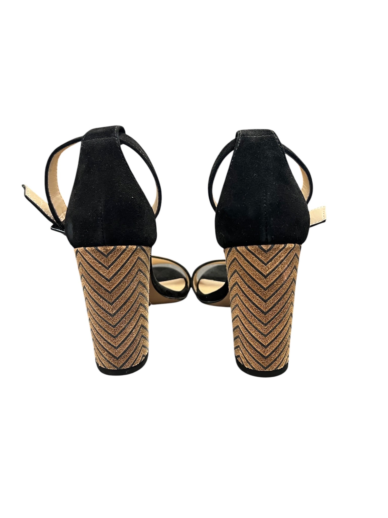 Size 7 Pelle Moda Stylish Black Heeled Sandals