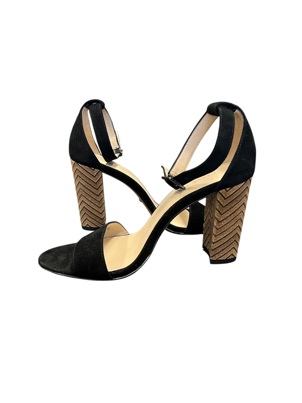 Size 7 Pelle Moda Stylish Black Heeled Sandals