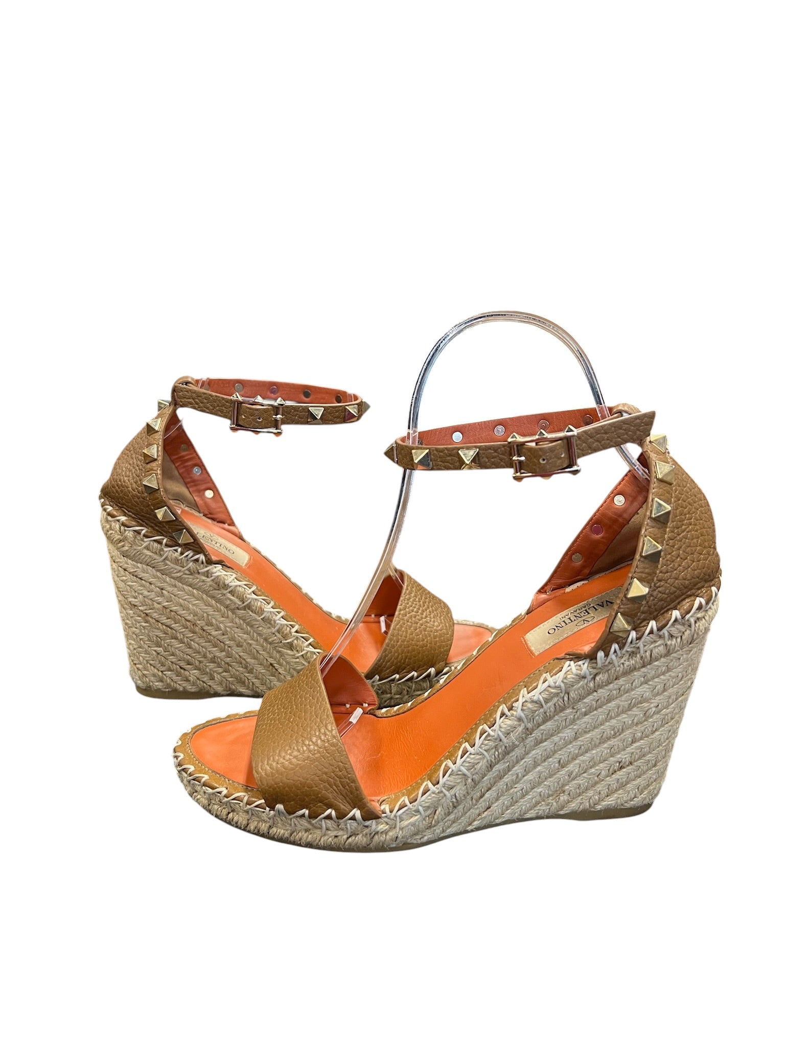 Size 37- Valentino Brown Espadrille High Heels