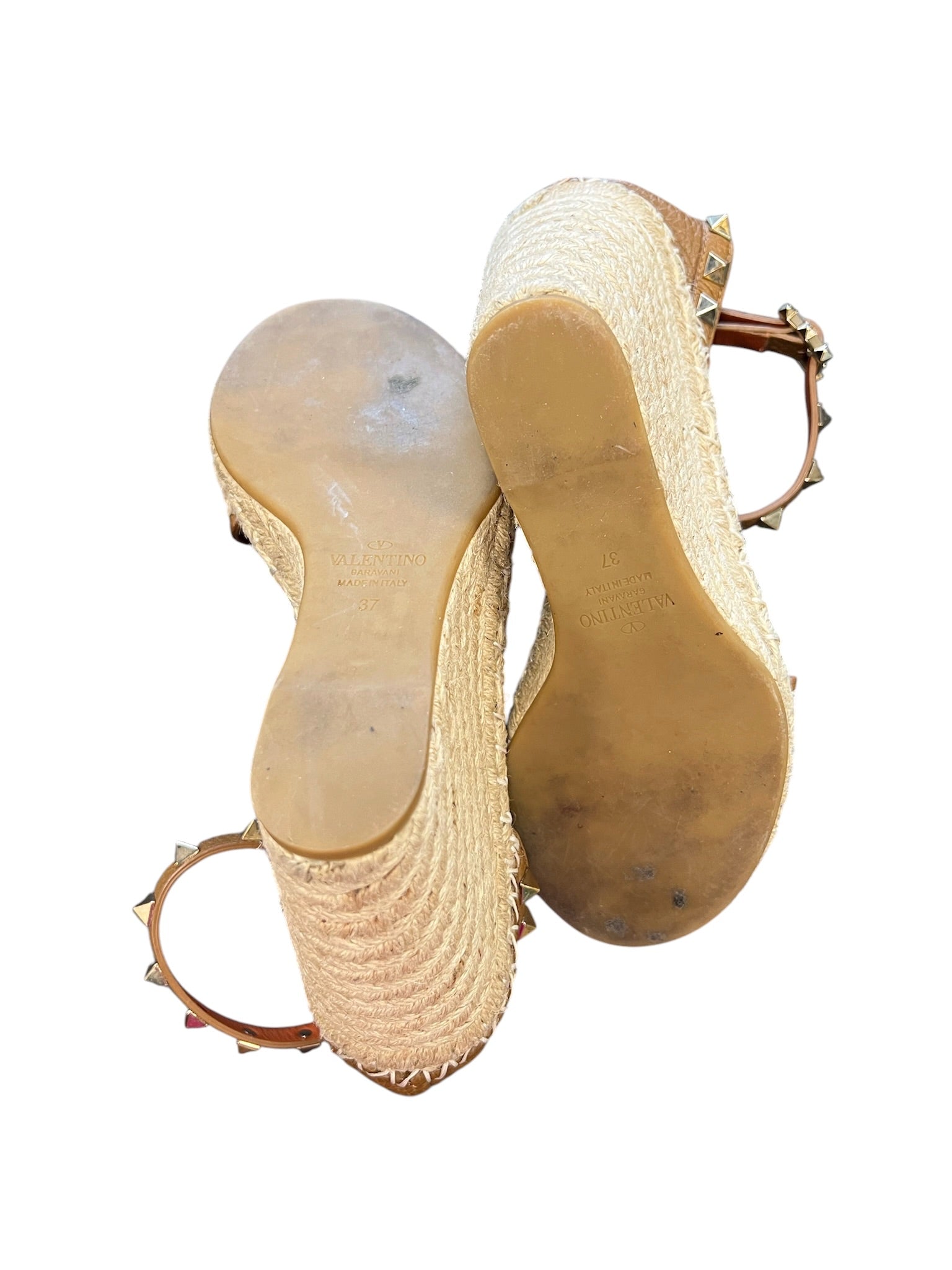 Size 37- Valentino Brown Espadrille High Heels