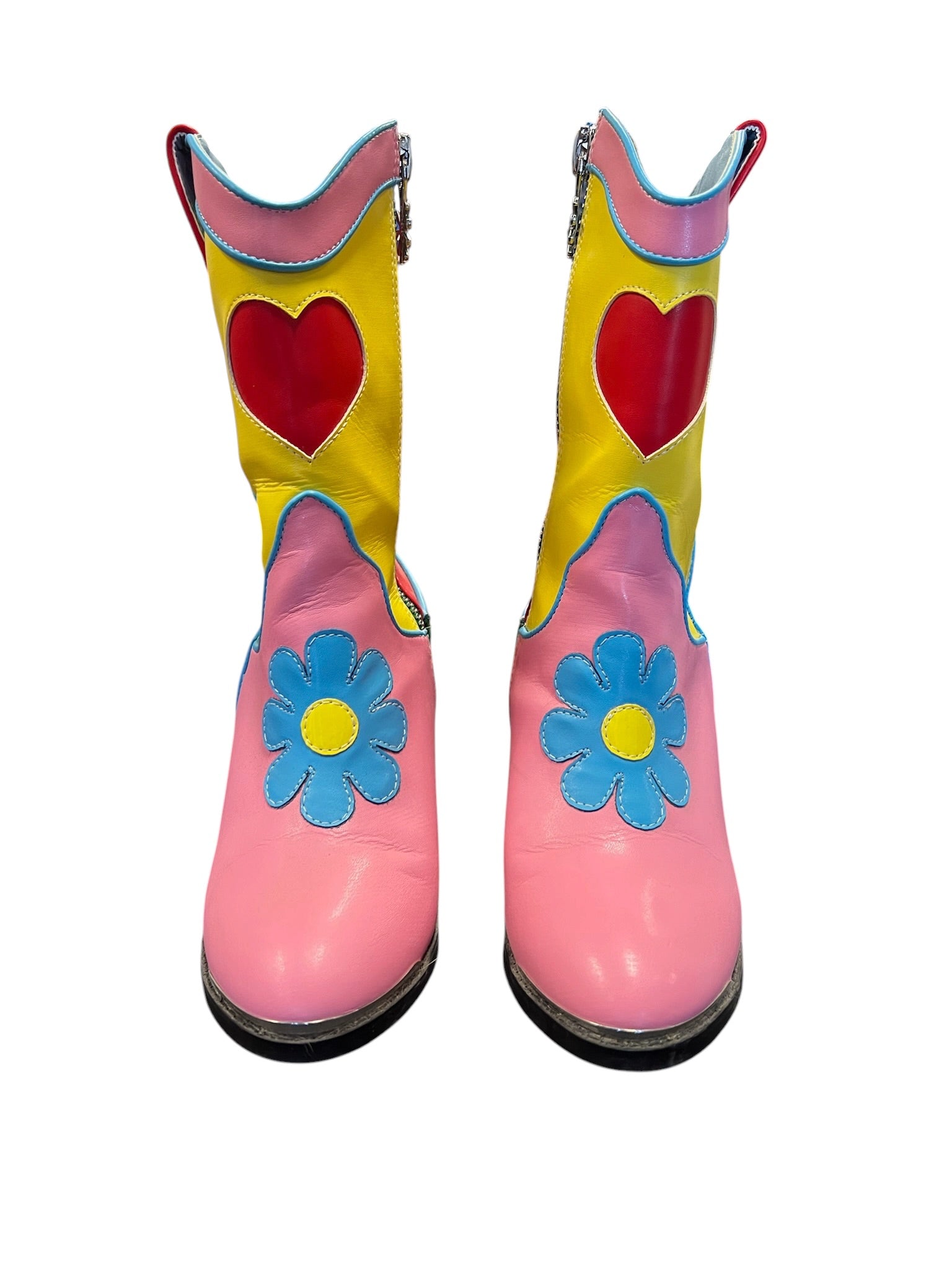 Size 6 Dolls Kill Colorful Floral Print High Heel Boots