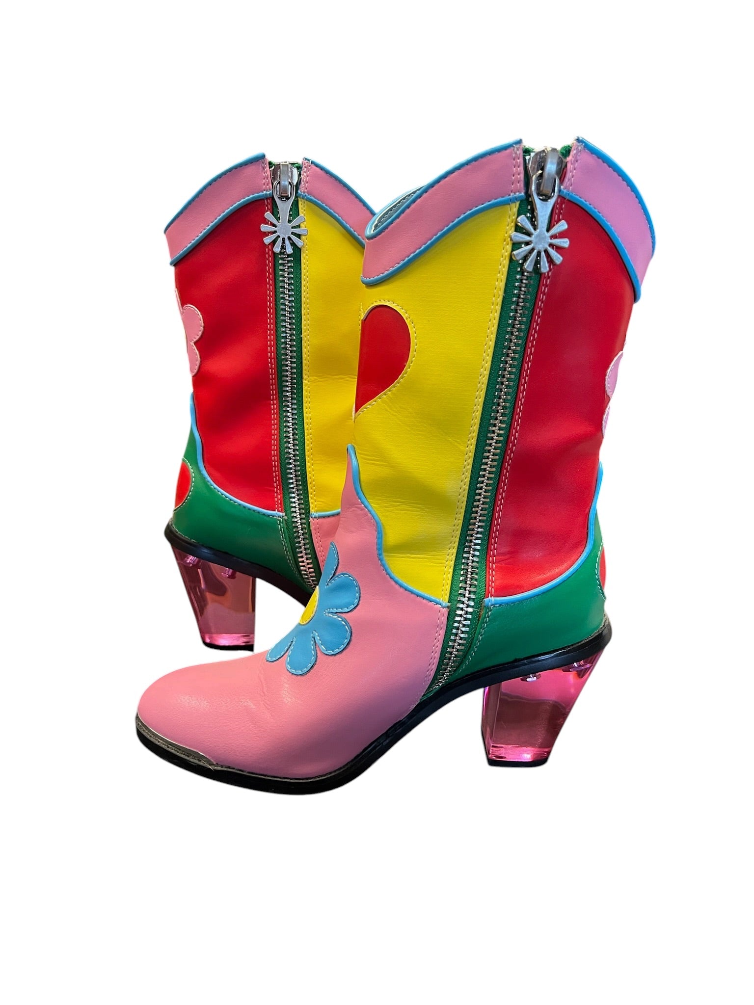 Size 6 Dolls Kill Colorful Floral Print High Heel Boots