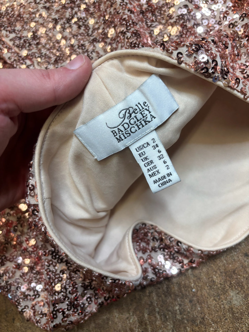 Belle Badgley Mischka Sequined Two-Piece Dress