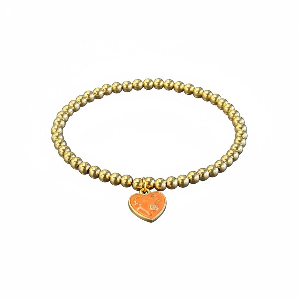 Heart Charm Beaded Bracelet