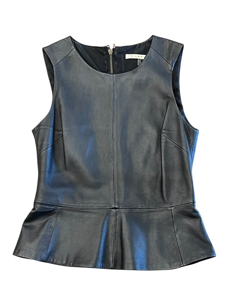 Trina Turk Black Peplum Sleeveless Top