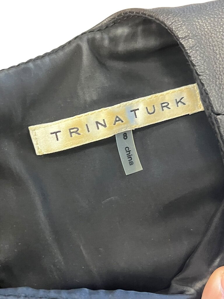 Trina Turk Black Peplum Sleeveless Top