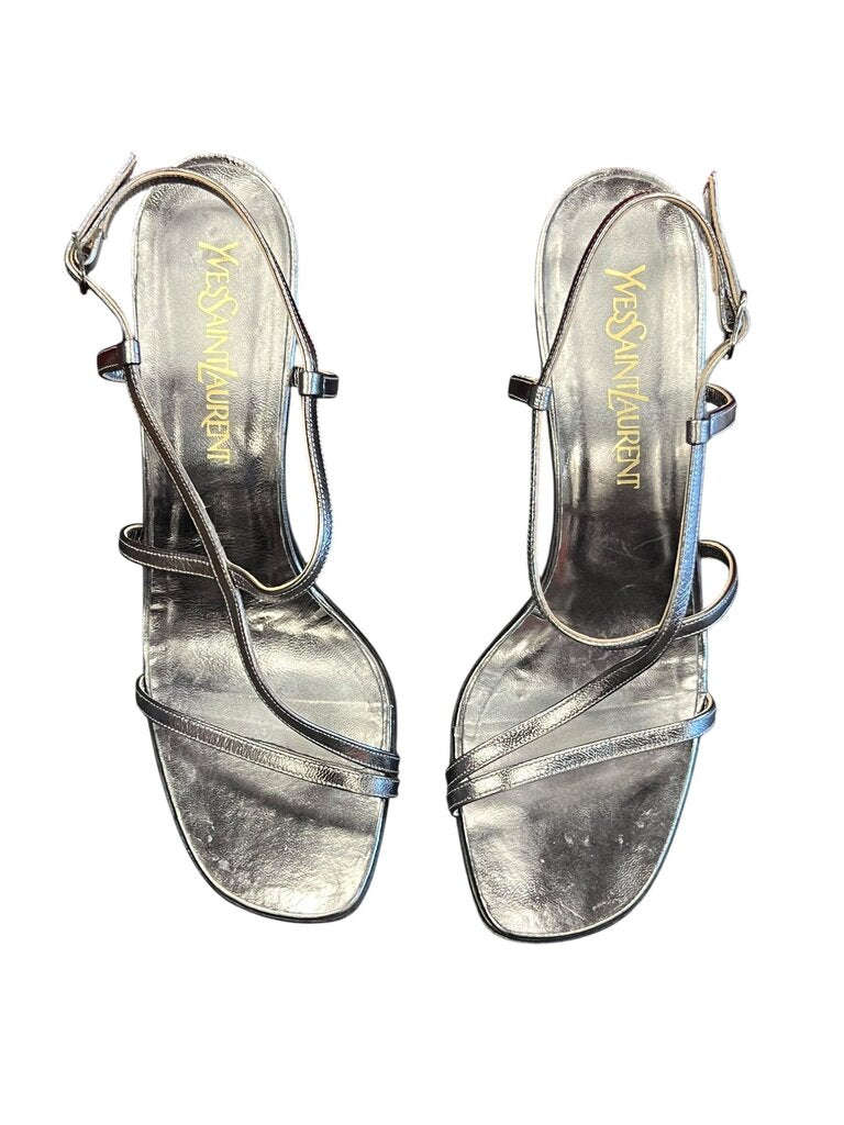 Yves Saint Laurent Metallic Heeled Sandals