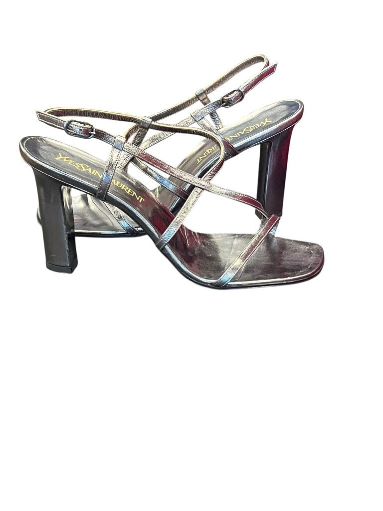 Yves Saint Laurent Metallic Heeled Sandals