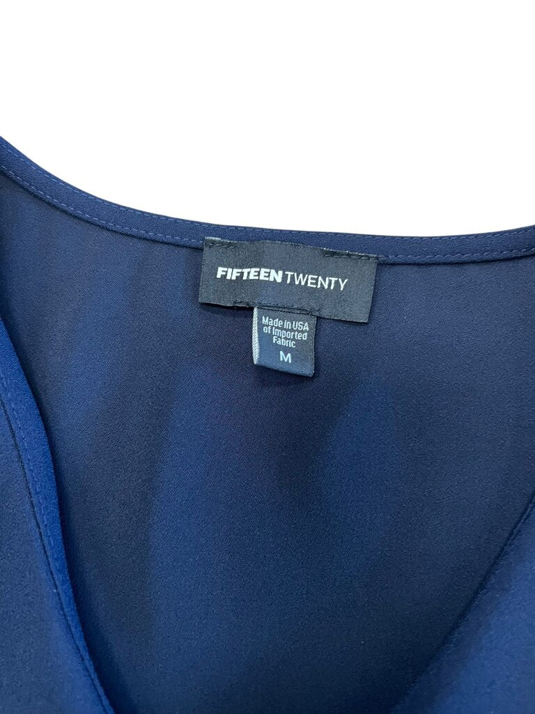 Fifteen Twenty Navy Blue Bell Sleeve Top