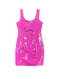 Shiny Pink Bodycon Mini Dress