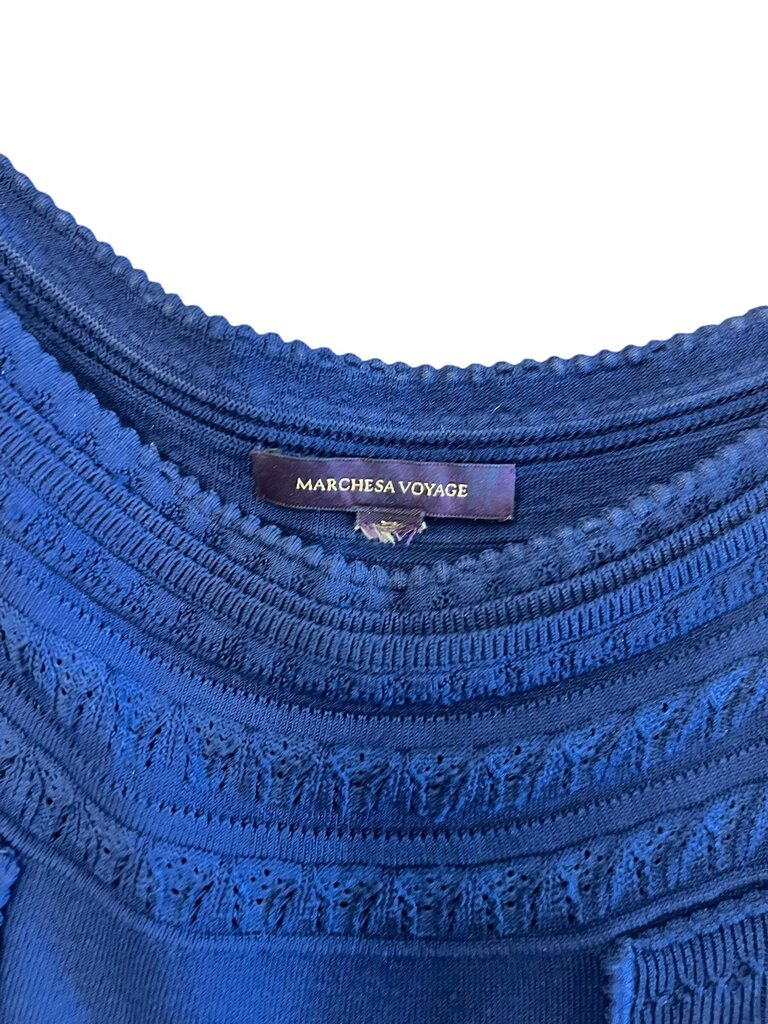 Marchesa Voyage Blue Knit Dress