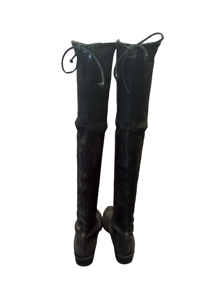 Stuart Weitzman SIZE 7.5 Black Suede Over-The-Knee Boots