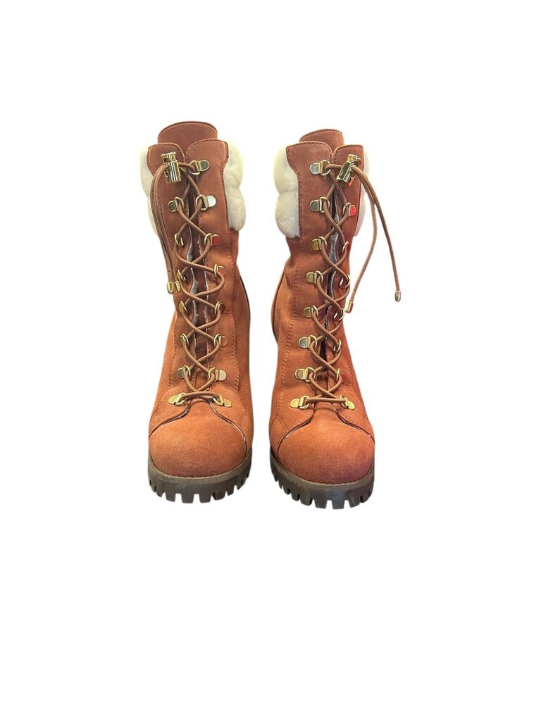 Women's Brown Fur-Lined Lace-Up Winter Boots