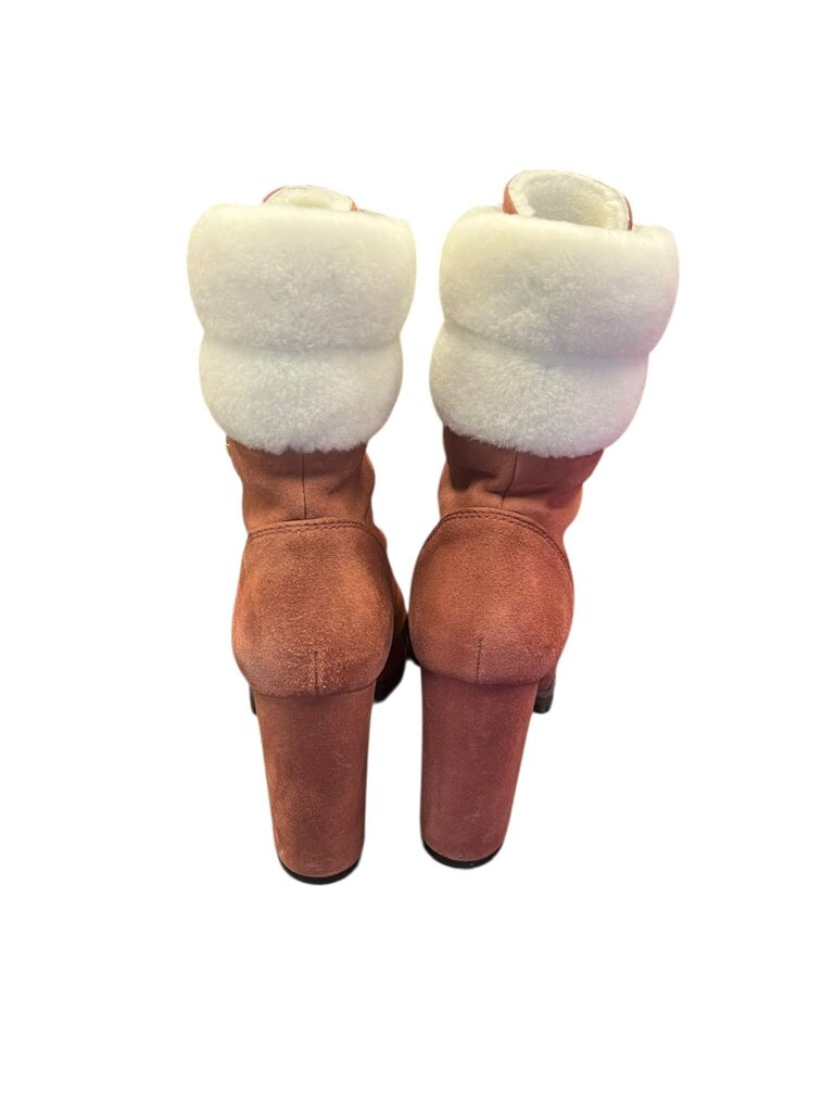 Women's Brown Fur-Lined Lace-Up Winter Boots