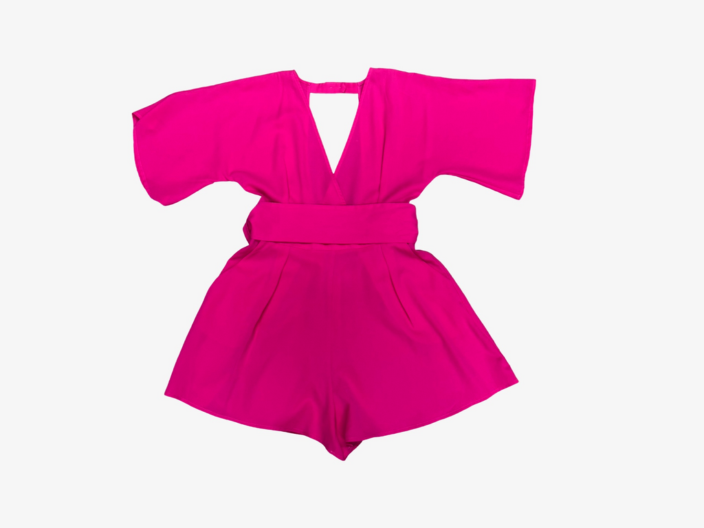 M- Women's Pink Short Romper Dress