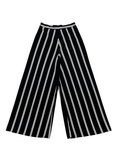 Alice + Olivia SIZE 6 Black and White Striped Wide-Leg Pants