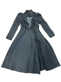 L- Elegant Black Long dress with Embroidered Design