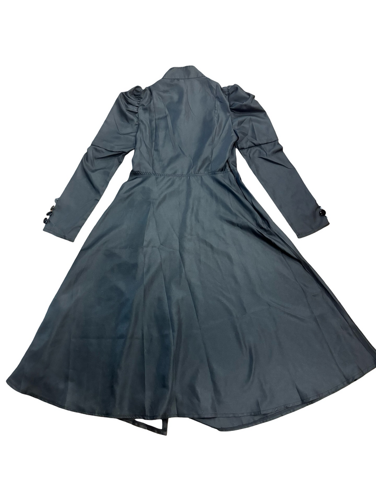 L- Elegant Black Long dress with Embroidered Design
