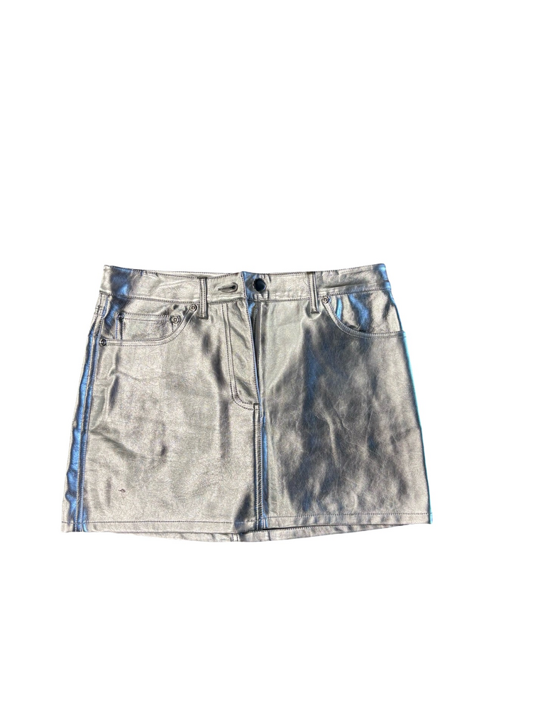 Gianni Bini SIZE 2 Silver Mini Skirt