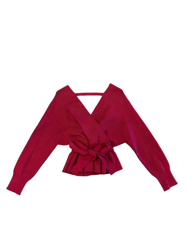 Umgee Red Wrap Sweater