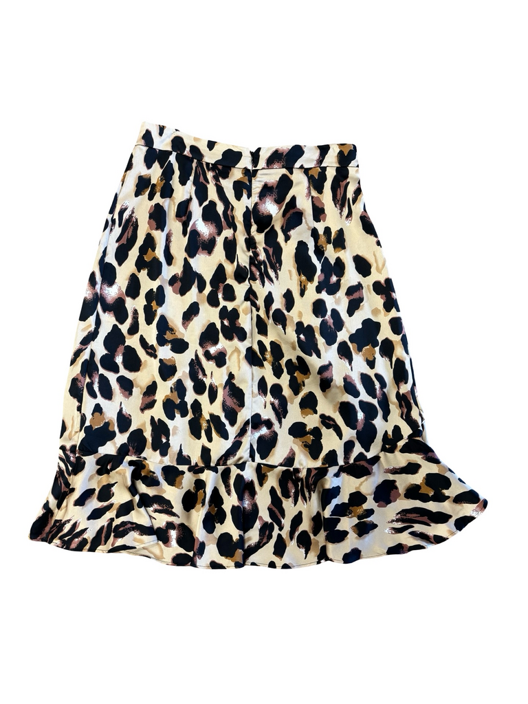 Leopard Print Flowy Ruffled Skirt
