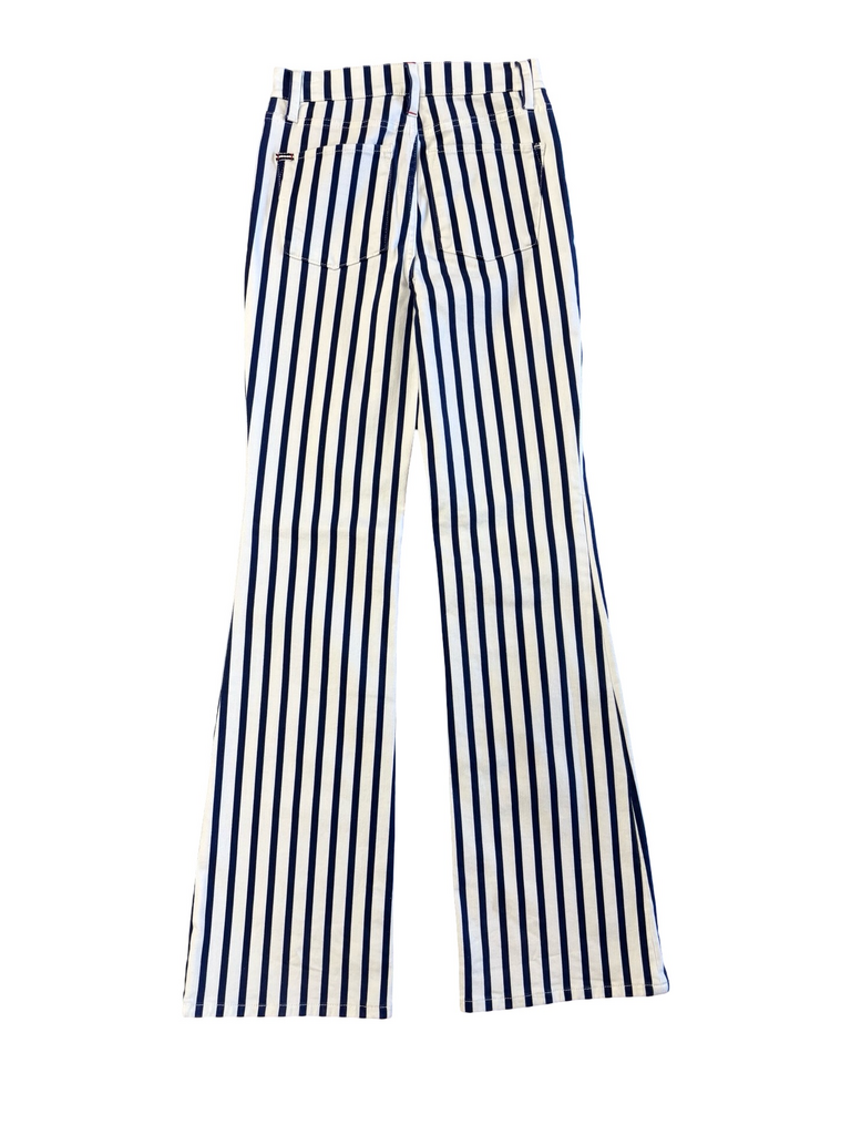 Alice + Olivia Striped Wide-Leg Jeans
