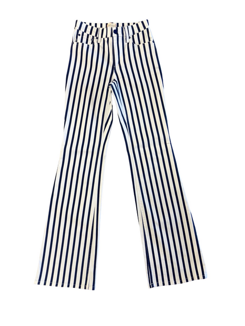 Alice + Olivia Striped Wide-Leg Jeans