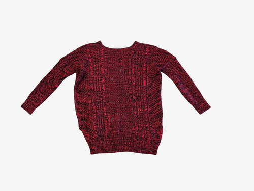 Express Women's Red and Black Knit Sweater