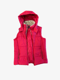 L- Love Tree Red Hooded Puffer Vest