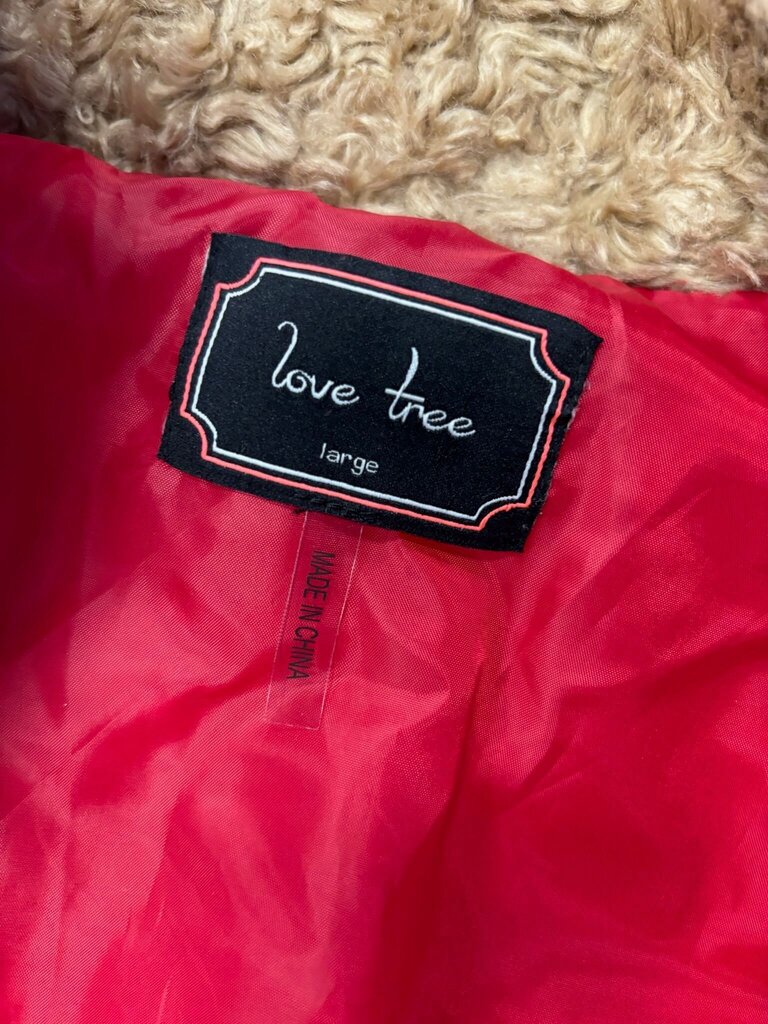 L- Love Tree Red Hooded Puffer Vest