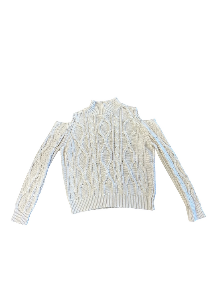 L- Black Swan Cut-Out Cable Knit Sweater