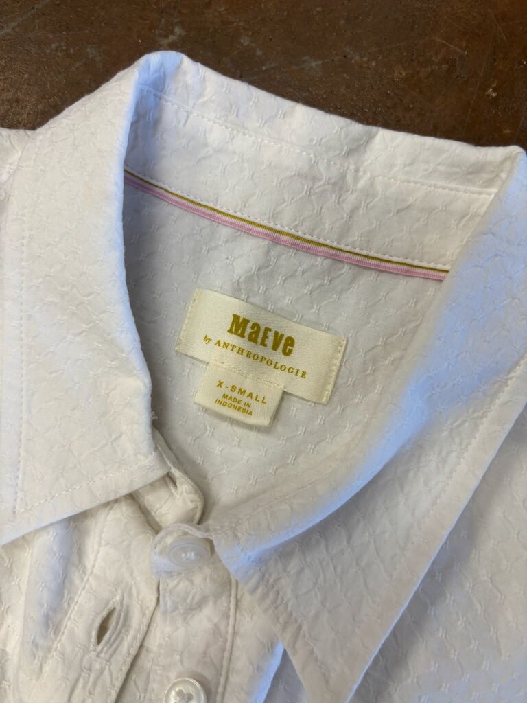 XS- Maeve by Anthropologie White Button-Up shirt