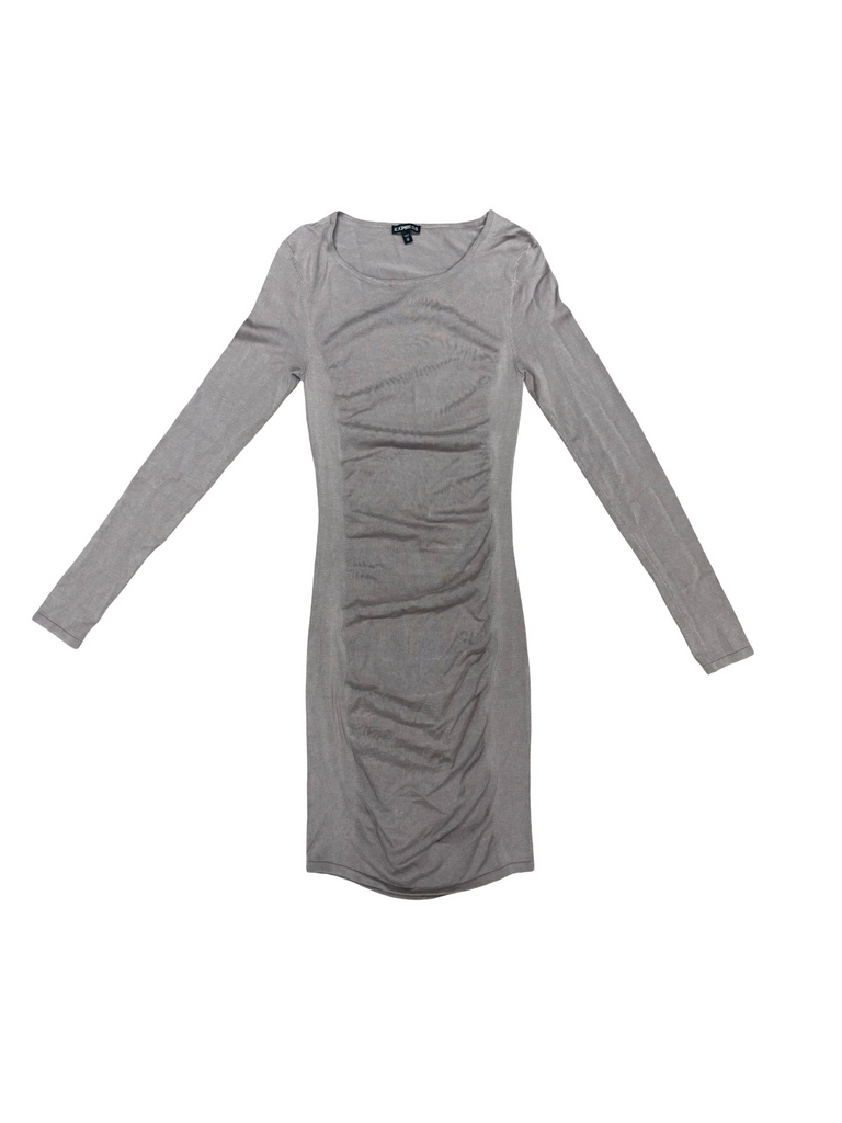 XS- Express Long Sleeve Ruched Dress