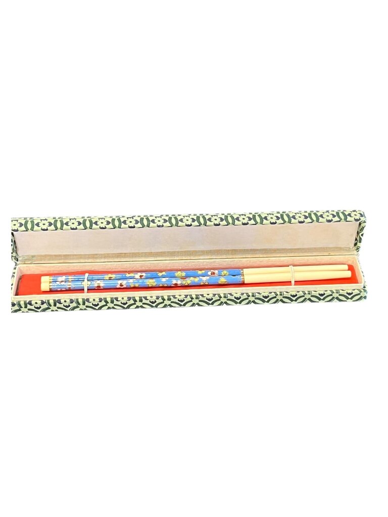 Decorative Floral Chopsticks Set with Case