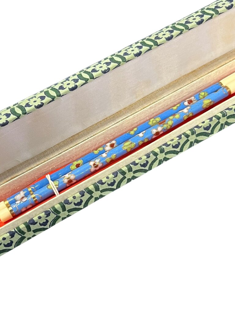 Decorative Floral Chopsticks Set with Case
