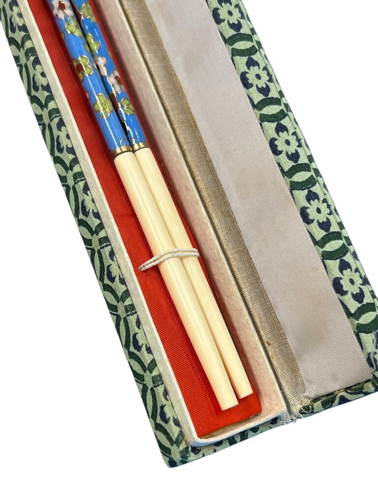 Decorative Floral Chopsticks Set with Case