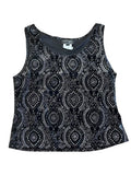 Xscape Large Petite Black and White Patterned Tank Top